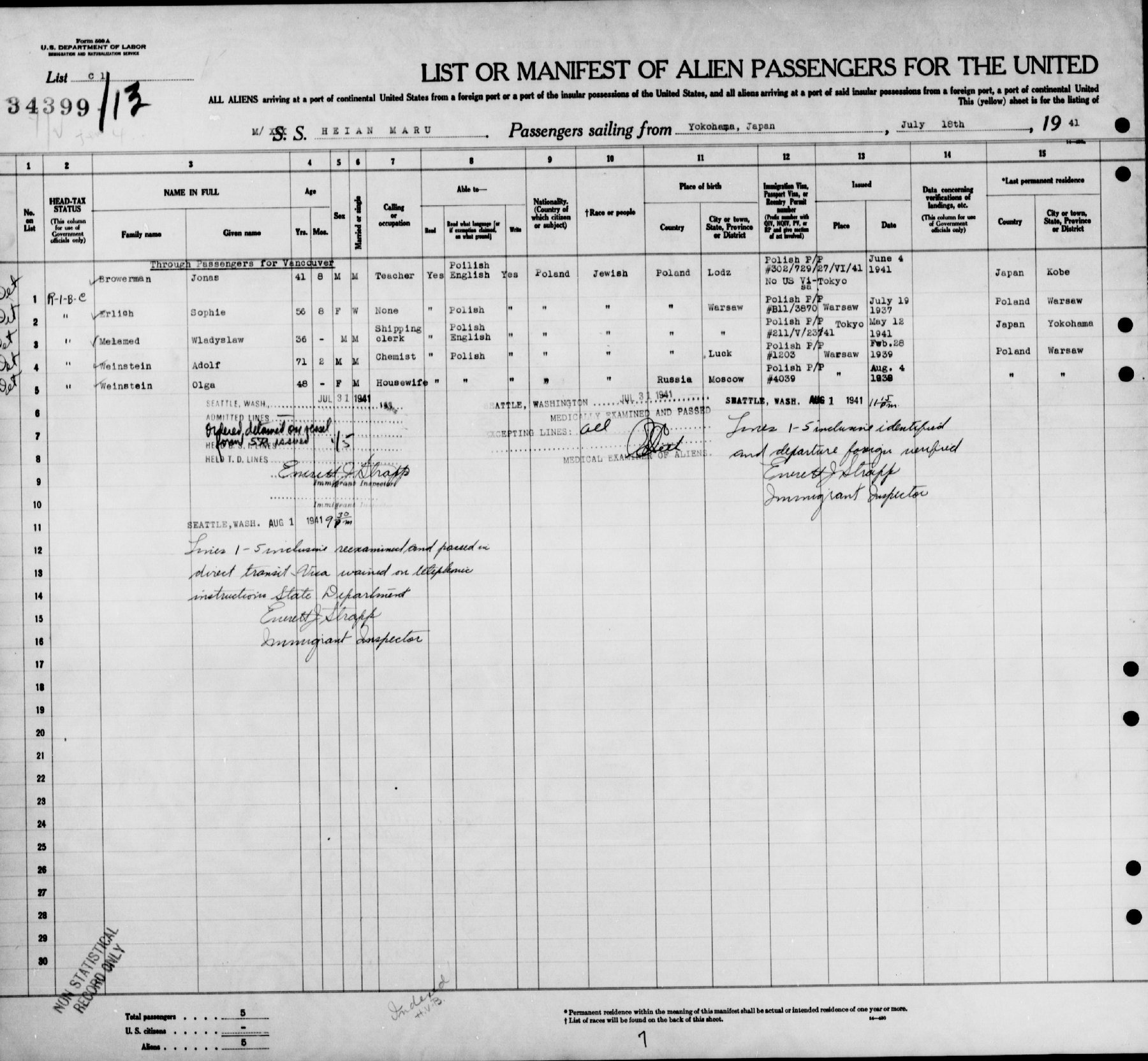 Document — Adolf Weinstein