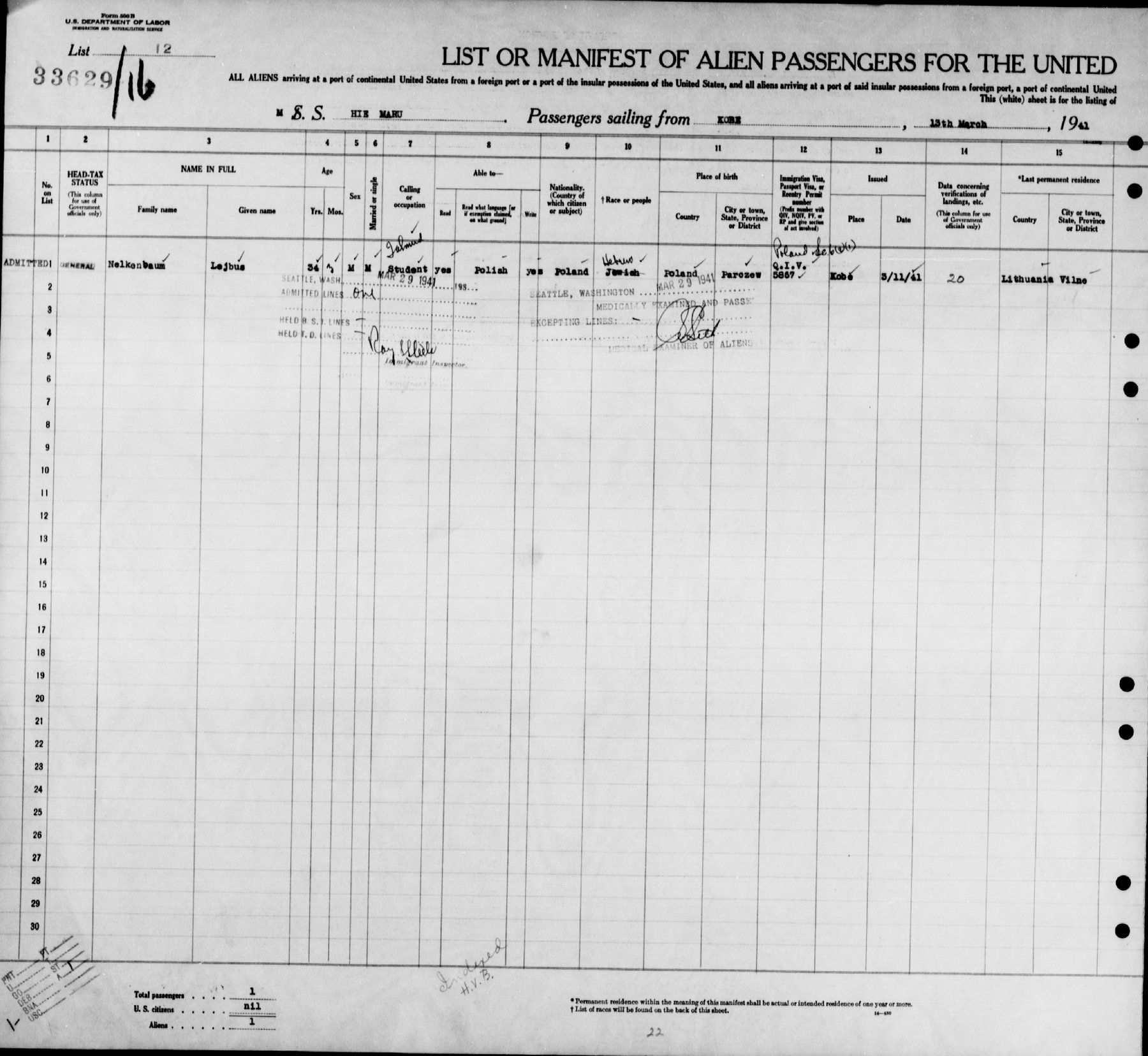 Document — Lejba Nelkenbaum