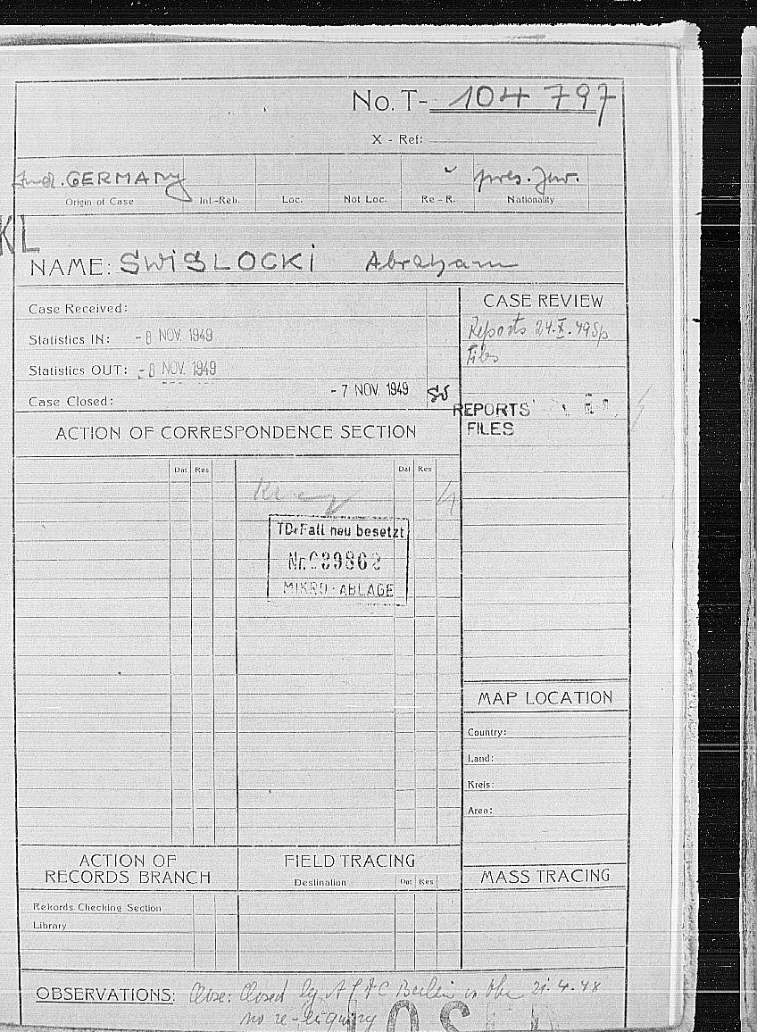 Document — Abraham Swislocki