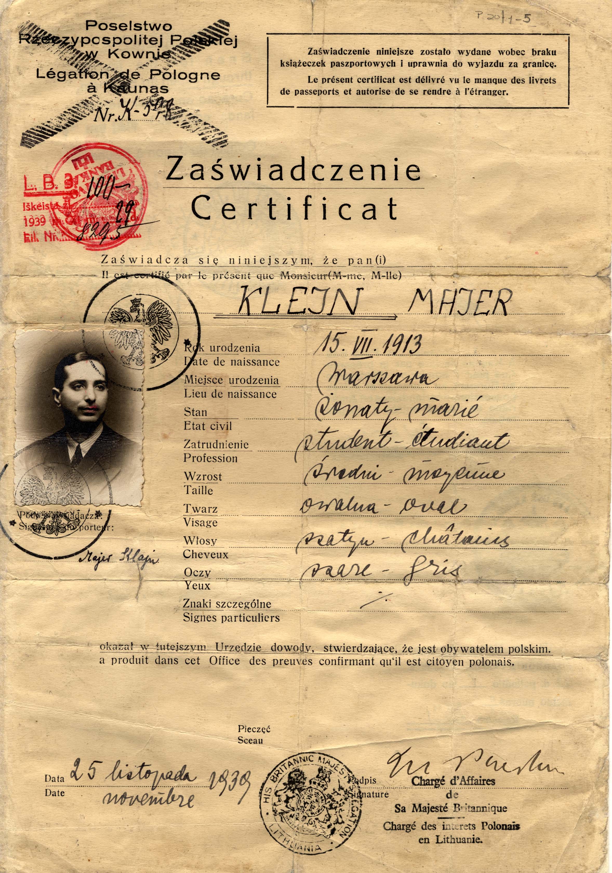 Document — Majer Klajn